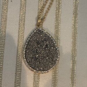 Park Lane Gold Necklace with Silver Teardrop Pendant